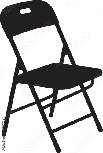 Black silhouette of a folding chair icon