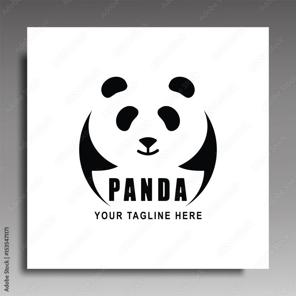 Obraz premium Panda and icon vector design template. Illustrator vector with white background