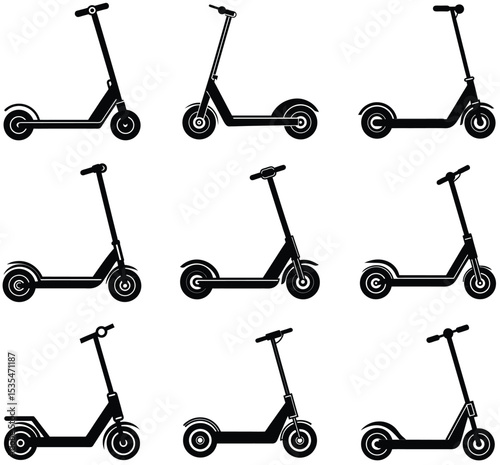 eletric scooter vector sihouette