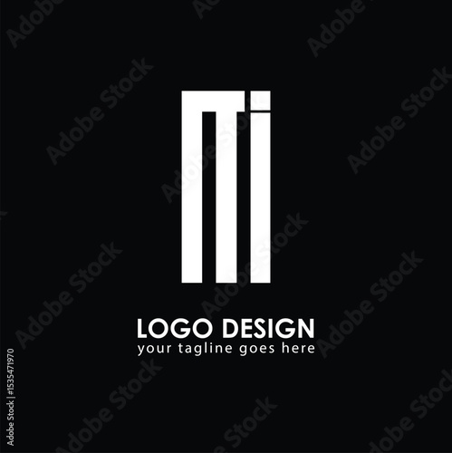 NI NI Logo Design, Creative Minimal Letter NI NI Monogram
