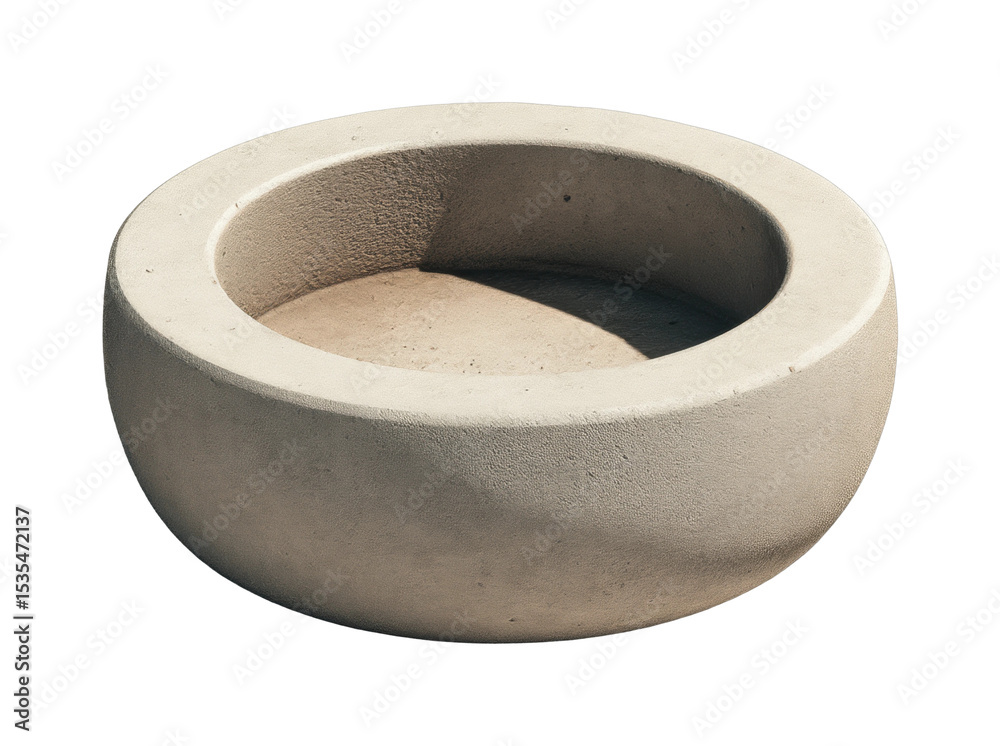 Concrete cylindrical planter pot with inner texture and smooth exterior Concrete cylindrical planter pot with inner texture and smooth exterior