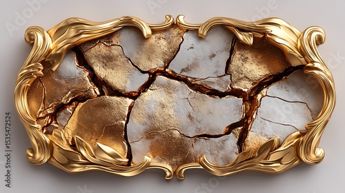 Elegant gold and stone fusion artwork high resolution photo