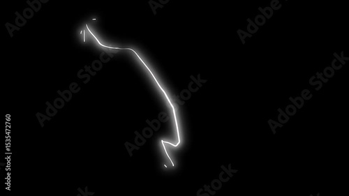Thunder Power Surge Glowing Electric Bolt Overlay in 4K