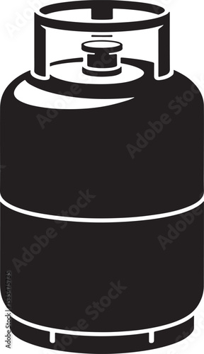Black and white propane gas tank icon