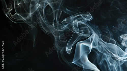 Smoke Curling Black Background Image: Modern, Ethereal, and Visually Appealing for Creative Projects