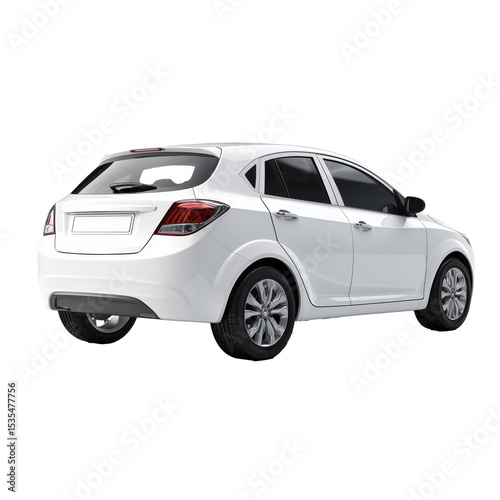 Sleek White Sedan - Modern Automotive Design , PNG isolated cut out image