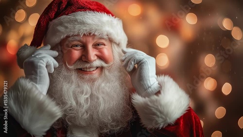 A delightful Santa Claus portrait, exuding holiday joy and festive cheer