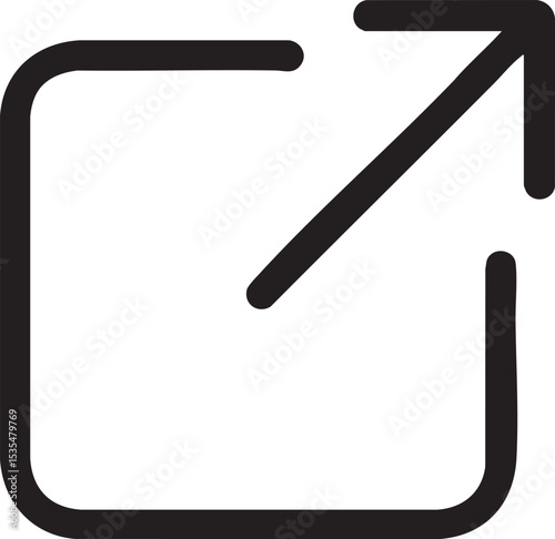 External Link Icon A Black Arrow Exiting a Rounded Square Indicating Navigation to Another Website