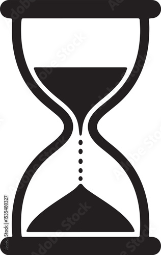 Vector illustration of an antique sandglass, a symbolic instrument measuring the passing flow of time and impending deadlines