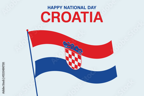 Happy National Day Croatia Celebration Flag Patriotic Event
