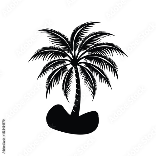 101 vactor coconut tree black Vibes Graceful Coconut Palm Silhouett