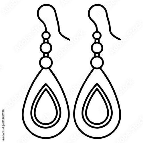 Minimal Drop Earrings Line Art
