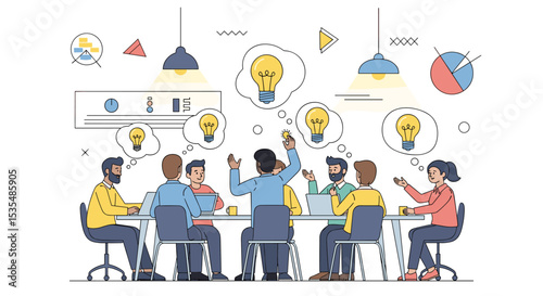Collaborative Teamwork Generating Ideas at a Table Achieving Business Success Together Growth