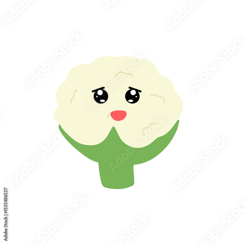 Popular kawaii cauliflower variant expression face cartoon design