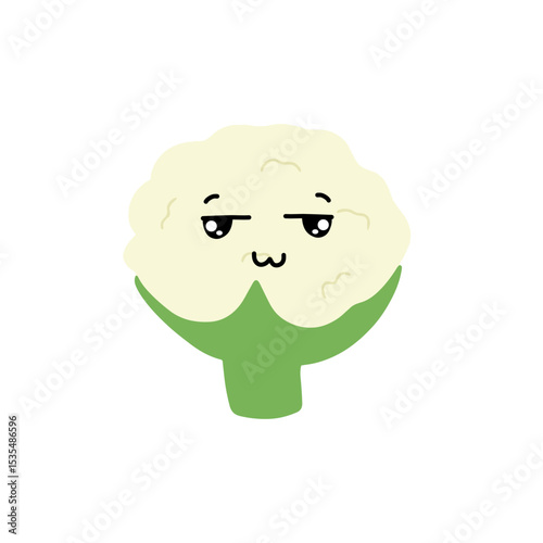 Popular kawaii cauliflower variant expression face cartoon design