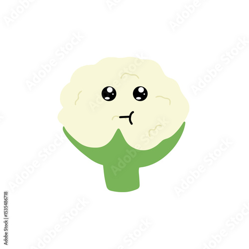 Popular kawaii cauliflower variant expression face cartoon design