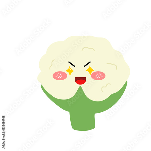 Popular kawaii cauliflower variant expression face cartoon design