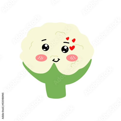 Popular kawaii cauliflower variant expression face cartoon design