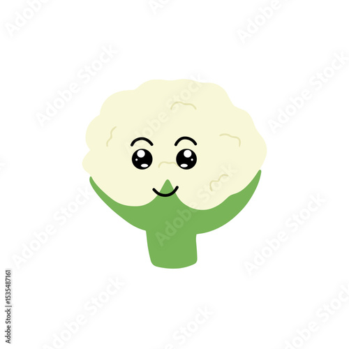 Popular kawaii cauliflower variant expression face cartoon design
