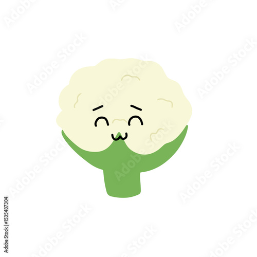Popular kawaii cauliflower variant expression face cartoon design