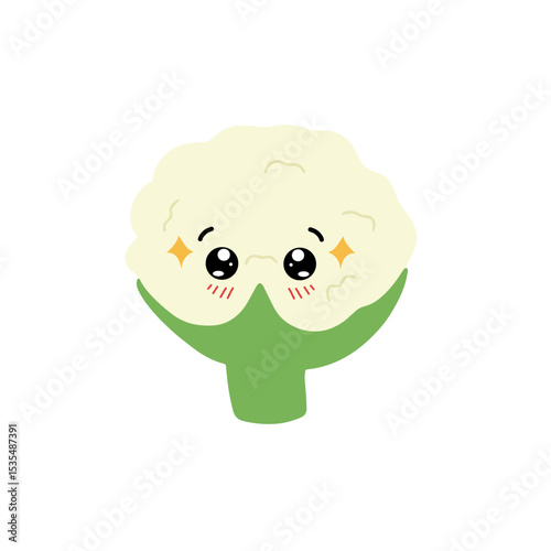 Popular kawaii cauliflower variant expression face cartoon design