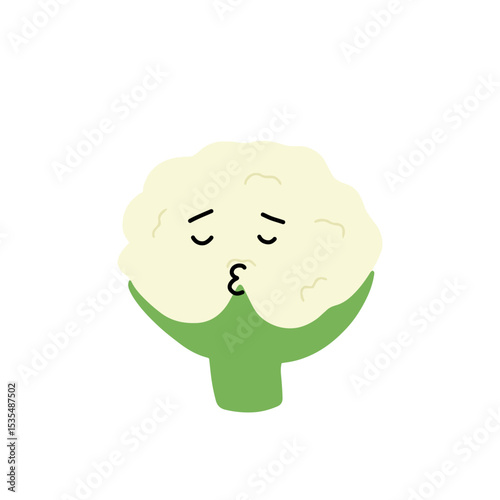 Popular kawaii cauliflower variant expression face cartoon design