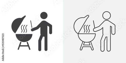 BBQ icon Line graphics illustration