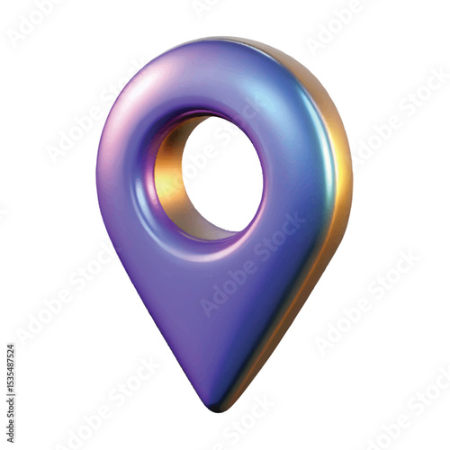 Stunning colorful 3D location pin with a modern gradient effect, ideal for creative map designs and GPS interfaces.