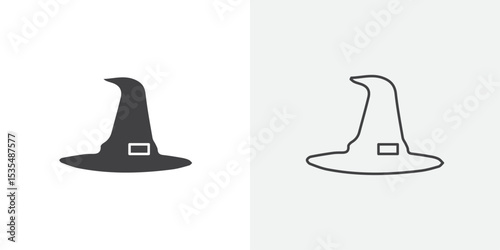 Black magic icon Line graphics illustration