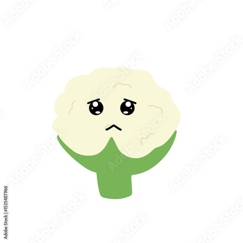 Popular kawaii cauliflower variant expression face cartoon design