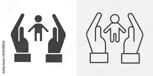 Child custody icon Line graphics illustration