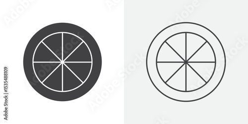 Citrus, lemon, lime, orange, tangerine slice icon Line graphics illustration