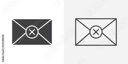 close mail icon Line graphics illustration