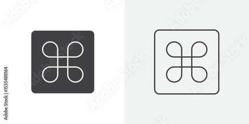 Cmd or command icon Line graphics illustration