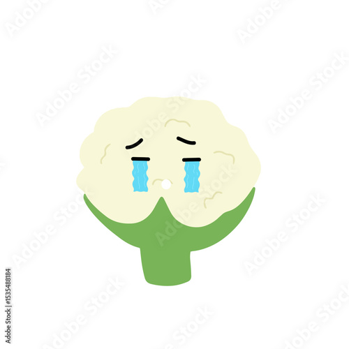 Popular kawaii cauliflower variant expression face cartoon design