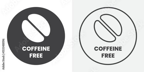coffeine free icon Line graphics illustration