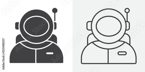 Cosmonaut icon Line graphics illustration