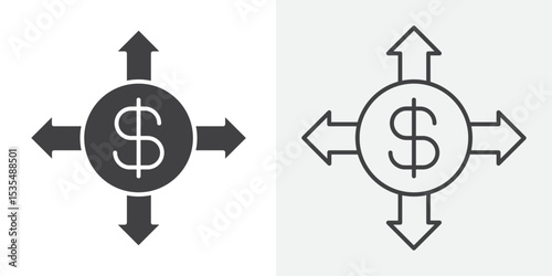 Diversified investment icon Line graphics illustration