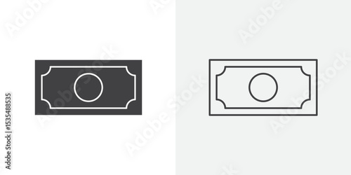 Dollar banknote money icon Line graphics illustration