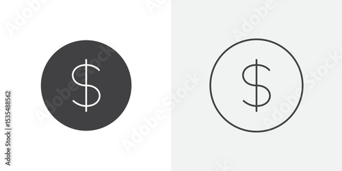 Dollar icon Line graphics illustration