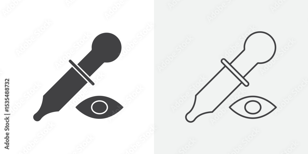 Obraz premium EYE DROP icon Line graphics illustration