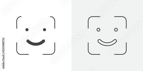 Face id icon Line graphics illustration