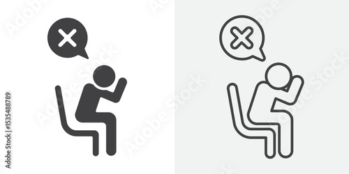 Fail or failure icon Line graphics illustration