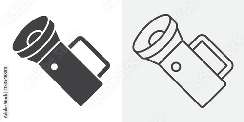 Flashlight icon Line graphics illustration