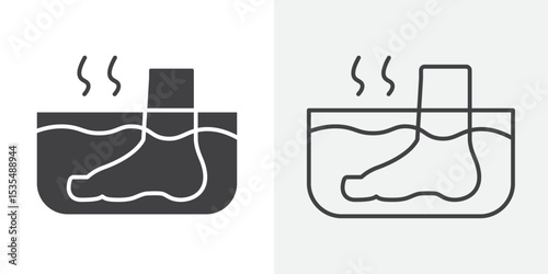 Foot Soak icon Line graphics illustration