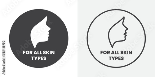 for all skin types icon Line graphics illustration