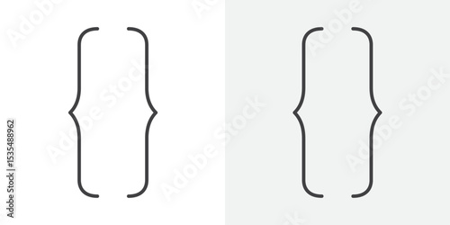 Font brackets icon Line graphics illustration