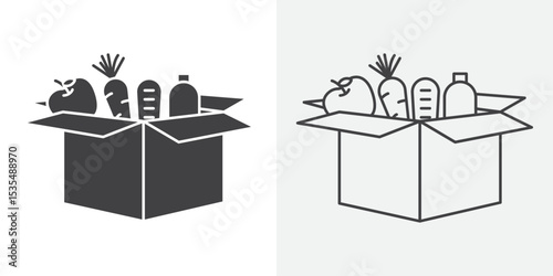 Food donation icon Line graphics illustration