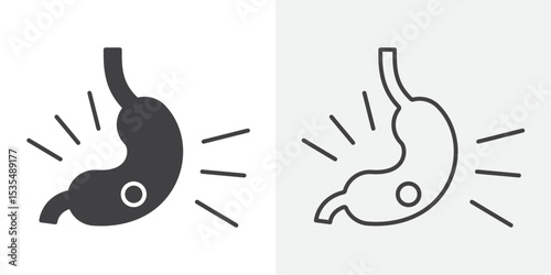 Gastritis icon Line graphics illustration