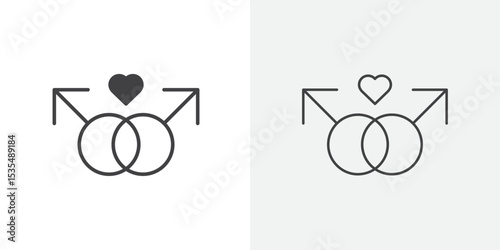 Gay icon Line graphics illustration